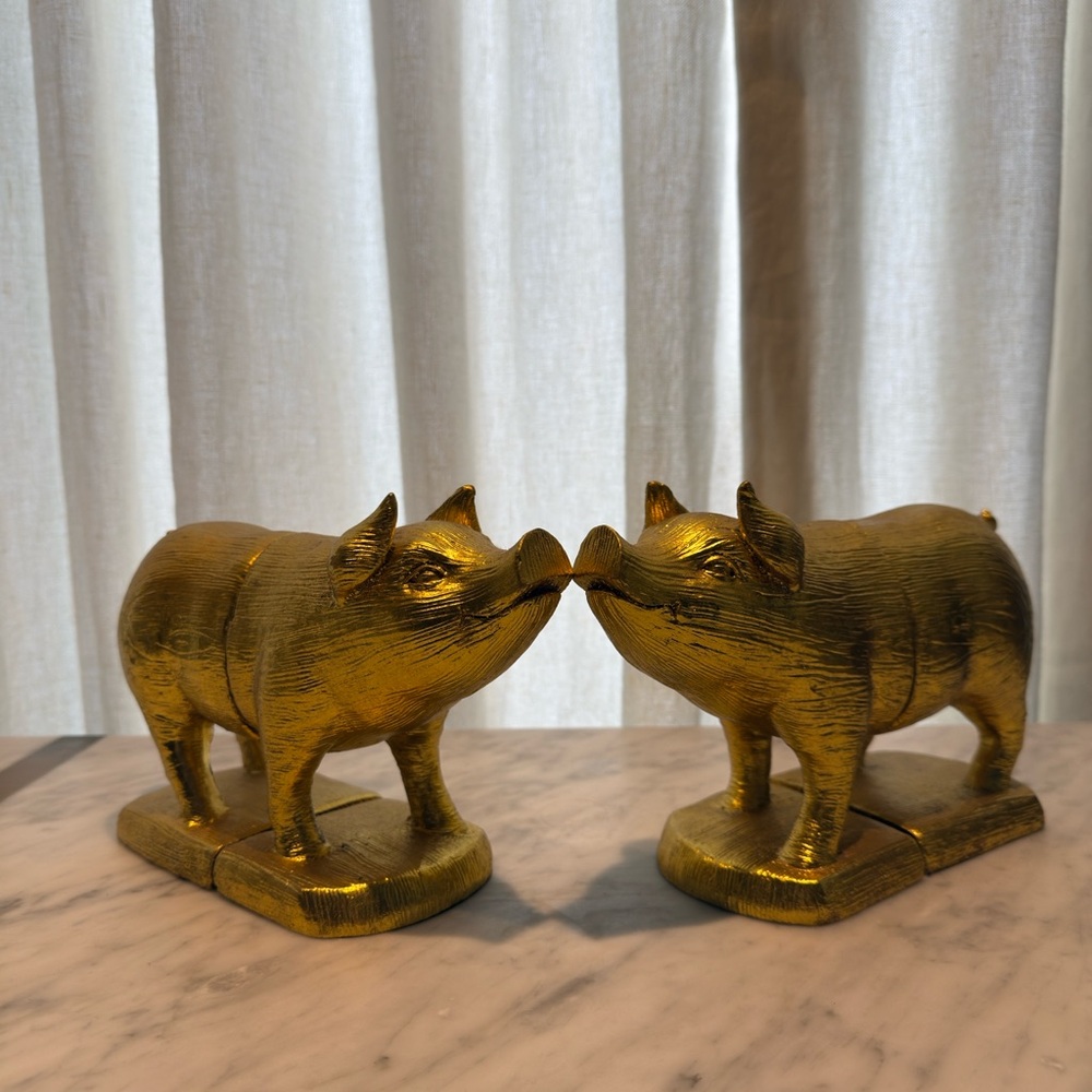 CB2 Pig Bookends